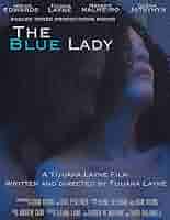 The Blue Lady Poster - A man kisses the neck of a realistic sex doll